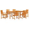 vidaXL Tuin eettafelset 7 st Bruin Massief Acaciahout