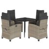 vidaXL 5-delige Tuinset met kussens poly rattan lichtgrijs