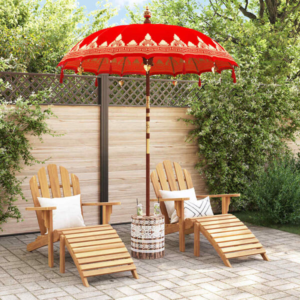 vidaXL Balinese parasol met basis Rood 185 x 185 x 260 cm