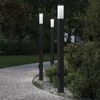 vidaXL Bolderverlichting met sensor en stopcontact 3 stuks 110 cm zwart IP44