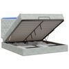 vidaXL Ottoman Bed met Matrassen en LED Lichtgrijs 160 x 200 cm