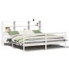 vidaXL Bed met boekenkast zonder matras grenenhout wit 180x200 cm