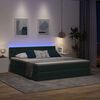 vidaXL Opbergbed met LED met matras Donkergroen 180 x 200 cm Fluweel