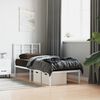 vidaXL Bedframe met hoofdbord zonder matras metaal wit 75x190 cm