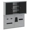 vidaXL Gereedschapskast set met plank 3 st Zwart Gepoedercoat staal