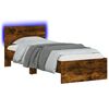 vidaXL Bed Frame met LED Gerookt eiken 80 x 200 cm Bewerkt hout