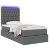 vidaXL Opbergbed met LED met matras Donkergrijs 90 x 190 cm Polyester