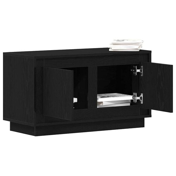 vidaXL TV-kast Zwart eiken 80 x 35 x 45 cm Bewerkt hout
