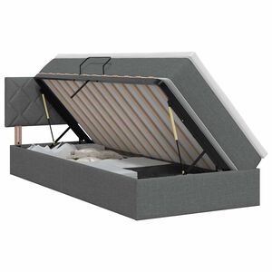 vidaXL Opbergbed met matras Donkergrijs 90 x 190 cm fluweel