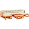 vidaXL 7-delige Loungeset met kussens massief grenenhout wasbruin