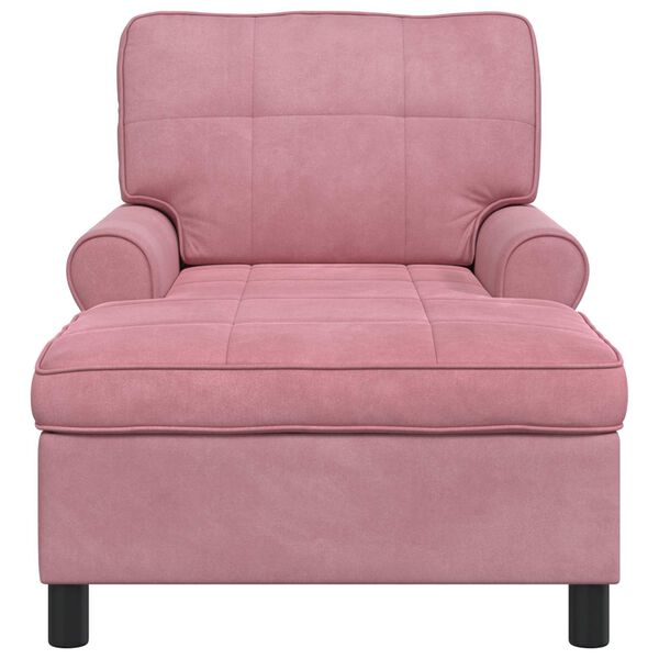 vidaXL Chaise Lounge met kussen Roze 91 x 157 x 91 cm Fluweel