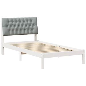 vidaXL Bedframe met Gevoerd Hoofdgedeelte Wit 100 x 200 cm