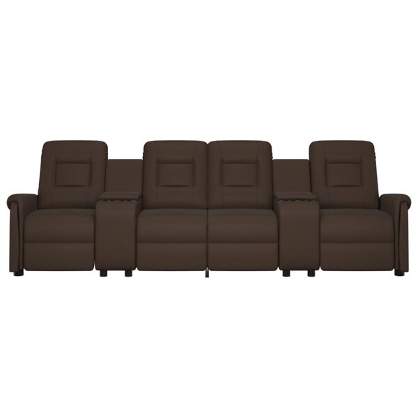 vidaXL Massagestoel 4-zits verstelbaar met bekerhouder bruin