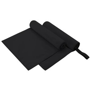 vidaXL Sporthanddoeken 2 pcs Zwart 100 x 50 cm Polyester en polyamide