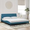vidaXL Bedframe met LED zonder matras "Hanko" fluweel blauw 180x200 cm