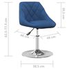vidaXL Eetkamerstoelen draaibaar 2 st fluweel blauw