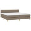 vidaXL Boxspring met matras en LED stof taupe 200x200 cm