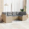 vidaXL Tuin Sofa Set met kussen 6 pcs beige en lichtgrijs Poly riet