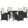 vidaXL Tuin eettafelset 5 st Zwart poly rattan