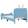 vidaXL Bedframe voor kinderen met hoofdbord Blauw 80 x 160 cm PU