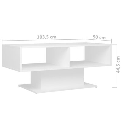 vidaXL Salontafel 103,5x50x44,5 cm bewerkt hout wit