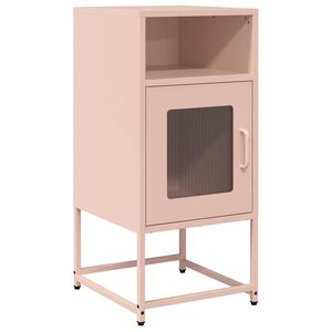 vidaXL Nachtkastje 36x39x78 cm koudgewalst staal roze