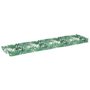 vidaXL Palet Kussen Groen Bladpatroon 180 x 40 x 8 cm Oxford Stof