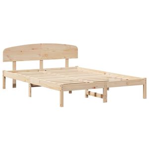 vidaXL Bedframe met hoofdeinde Naturel 140 x 200 cm Massief grenenhout