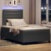vidaXL Boxspring bed met matras met LED Donkergrijs 120 x 190 cm Stof