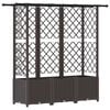 vidaXL Verhoogd Bed met Trellis en Dak Bruin 162,5 x 40 x 138 cm PP