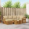 vidaXL Sofa-Sets 7 pcs Natuurlijk en Beige Massief Acaciahout