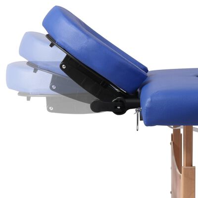 vidaXL Inklapbare massagetafel 4 zones met houten frame (blauw)