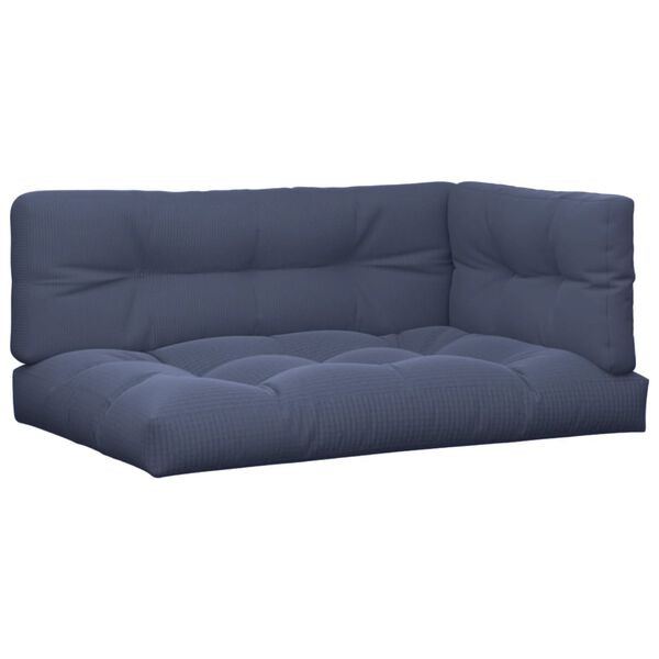 vidaXL Palletkussens 3 st stof marineblauw