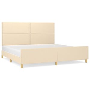 vidaXL Bedframe zonder matras stof cr&egrave;mekleurig 200x200 cm