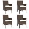 vidaXL Tuinstoelen met kussens 4 st bruin poly rattan