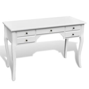 vidaXL Bureau met gebogen poten en 5 lades Franse stijl