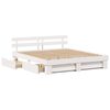 vidaXL Bedframe met hoofdeinde Wit 200 x 200 cm Massief grenenhout
