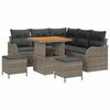 vidaXL Tuinbankenset 8 st Grijs poly rattan