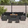 vidaXL Tuin Sofa Set met kussen met opslag met kussen 10 pcs Zwart