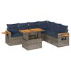 vidaXL 7-delige Loungeset met kussens poly rattan acacia grijs