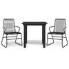 vidaXL 3-delige Tuinset PVC-rattan zwart