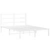 vidaXL Bedframe met hoofdbord metaal wit 135x190 cm