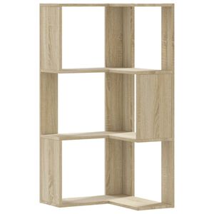 vidaXL Boekenkast 3-laags hoek 50x50x102 cm bewerkt hout sonoma eiken