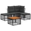 vidaXL Buiten bankenset 5 st Zwart en Donkergrijs Polyester