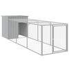 vidaXL Kippenhok met ren 110x405x110 cm staal lichtgrijs
