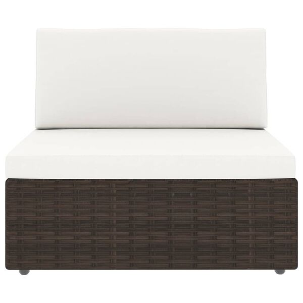 vidaXL 11-delige Loungeset met kussens poly rattan bruin