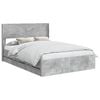 vidaXL Bedframe met opbergruimte en hoofdbord Betongrijs 160 x 200 cm