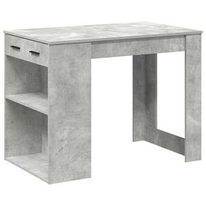 vidaXL Bureau met lade en plank 102x62x77,5 cm bewerkt hout betongrijs