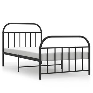 vidaXL Bedframe met hoofd- en voeteneinde metaal zwart 100x200 cm