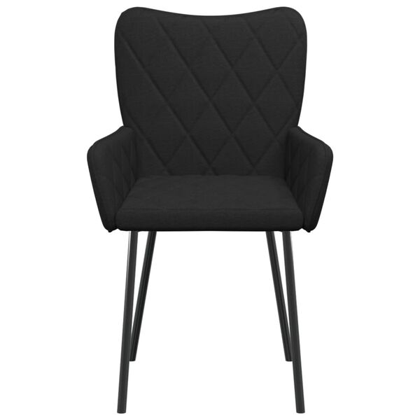 vidaXL Eetkamerstoelen 2 st stof zwart